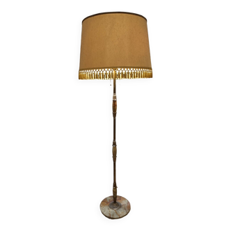 Liseuse, lampadaire en métal doré et onyx