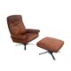 Vintage De Sede DS31 lounge chair with ottoman, 1970s