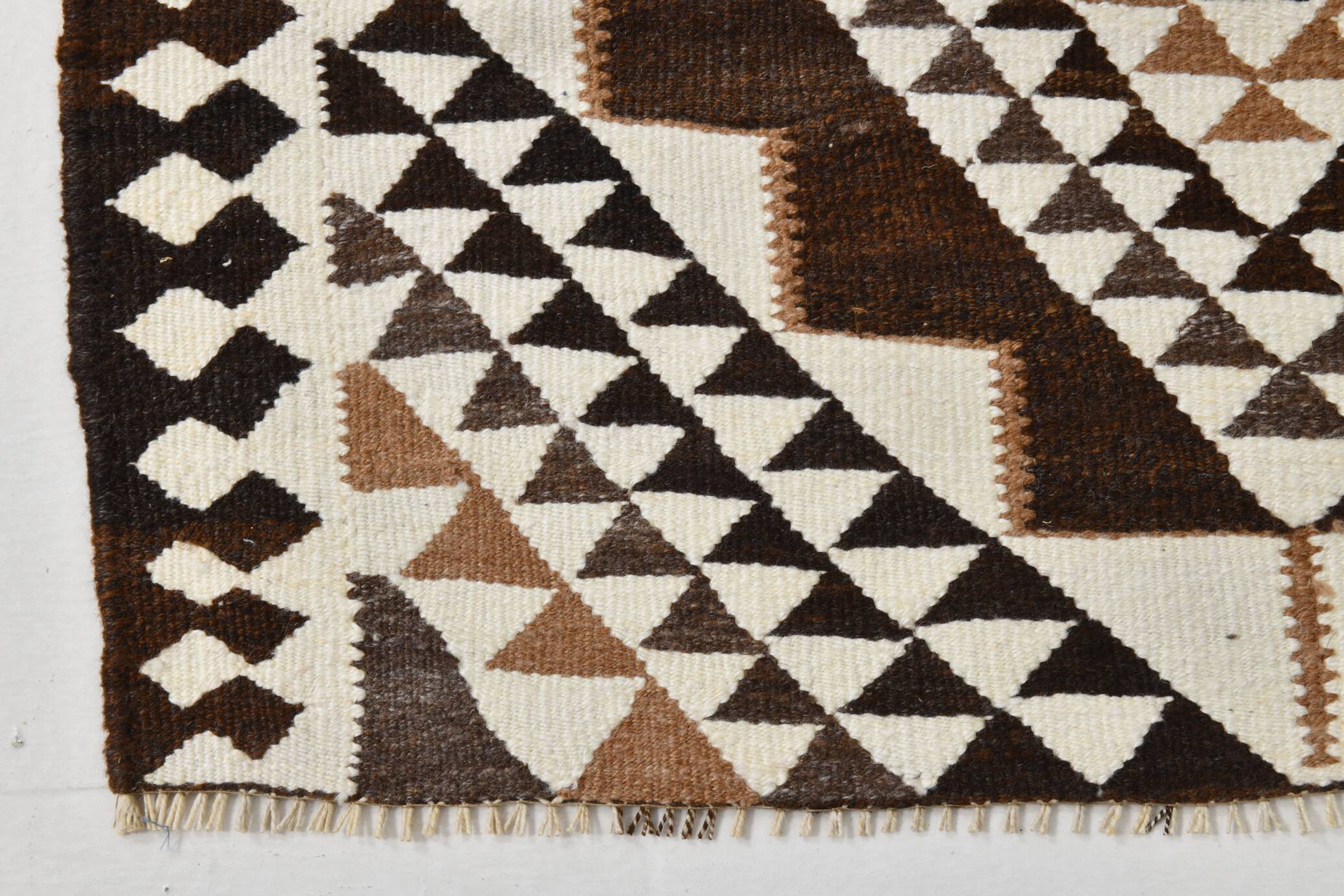 3x10 Brown Beige Persian Kilim Runner Rug, 97x324Cm