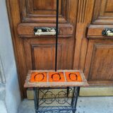 Floor lamp - table - magazine rack in wrought iron