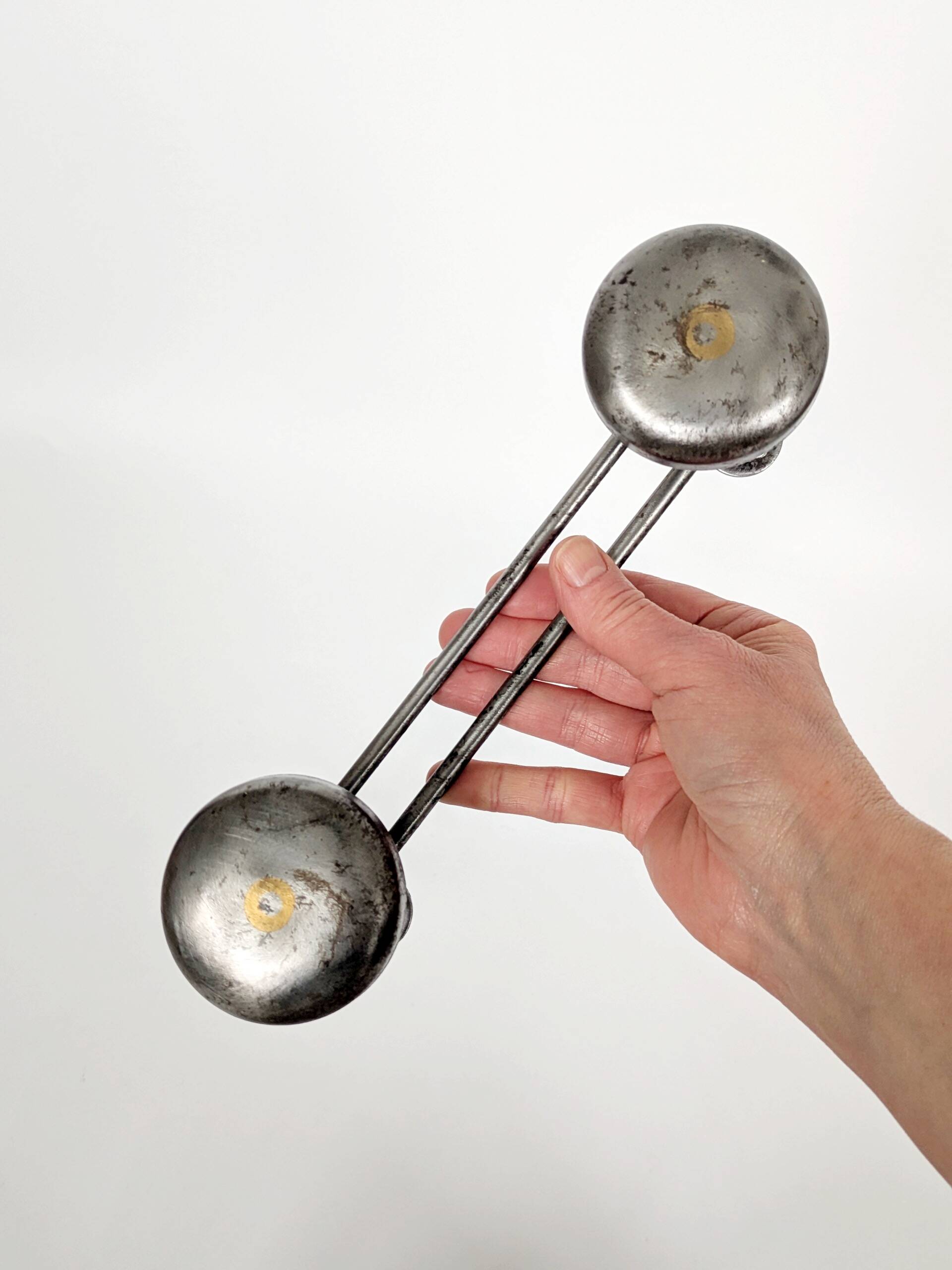 Pair of wall hooks in steel, industrial style, 1950s