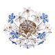 Mid Century Daisy Flush Mount | Vintage Maison Bagues Flower Wall Sconce | Hollywood Regency Lamp Light Cobalt Blue Alexandrite Gold Banci