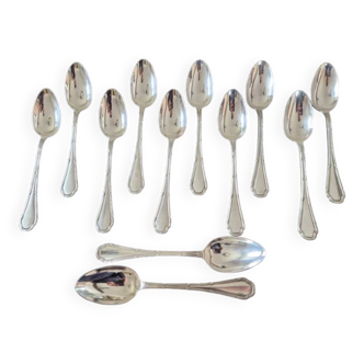 Master Goldsmith Ercuis - Series of 12 dessert spoons - Trianon model - Silver-plated metal