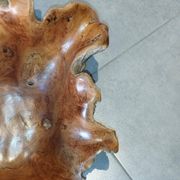 Sculptural wooden centrepiece, organic bowl, brutalist.