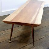 Live edge solid mahogany coffee table