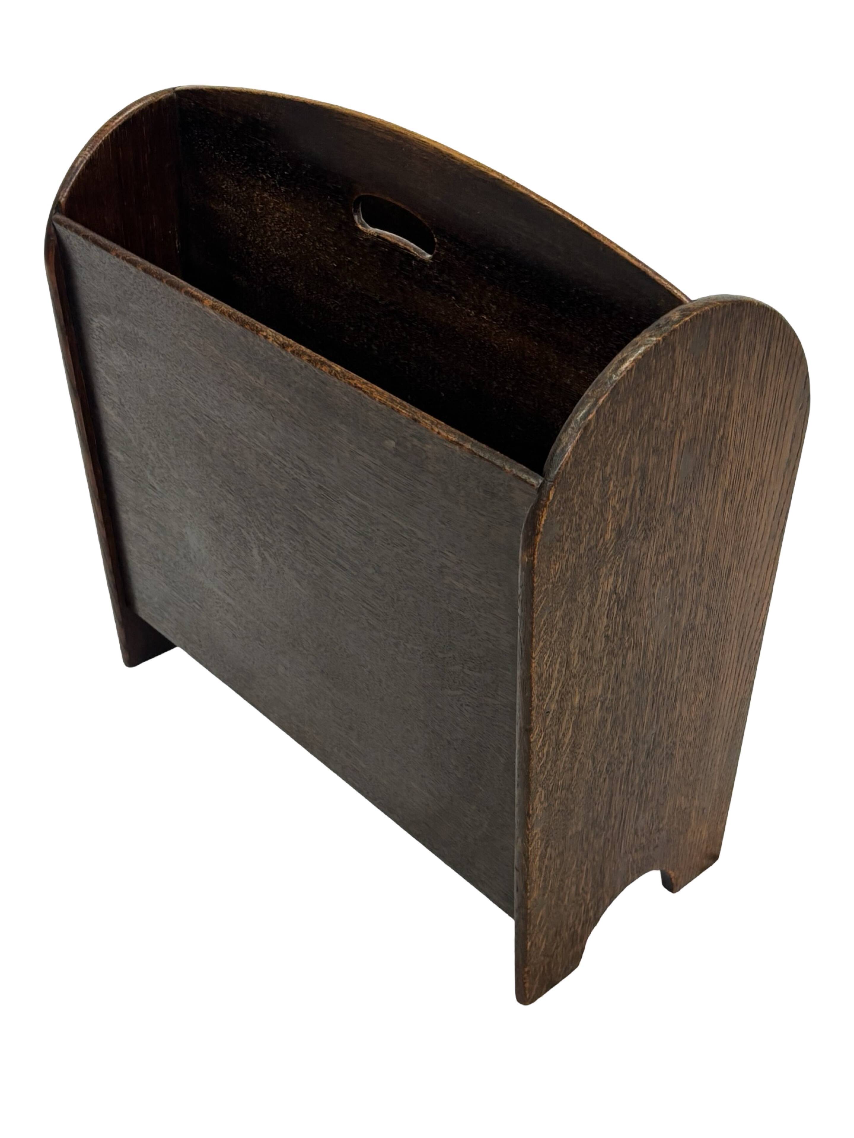 Art Deco Oak Newspaper Rack Magazine Rack 1950s design