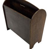 Art Deco Oak Newspaper Rack Magazine Rack 1950s design