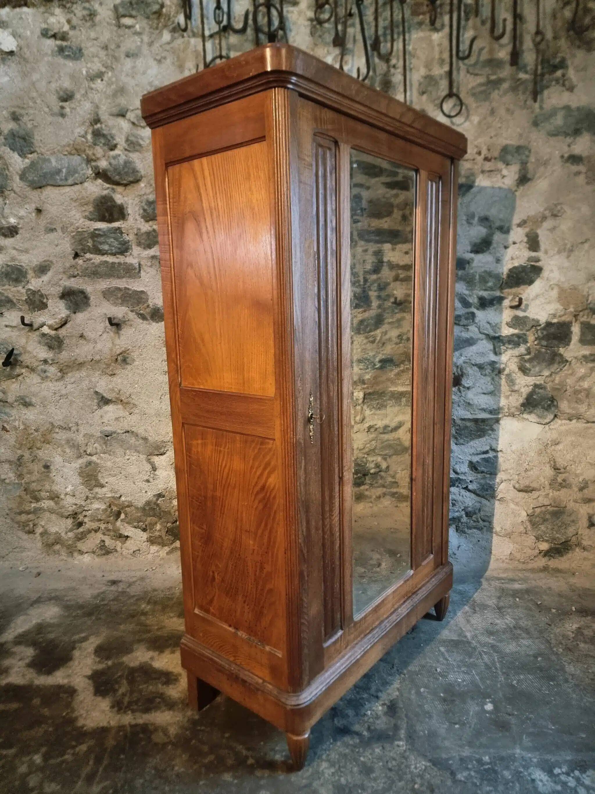 French antique oak wardrobe from the 1930s.