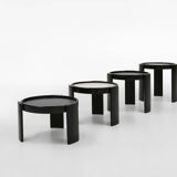 Set of 4 reversible nesting tables by Gianfranco Frattini for Cassina, Italy 1960s