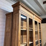 Showcase bookcase early XX th in solid oak