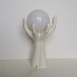 Lamp hands globe opaline