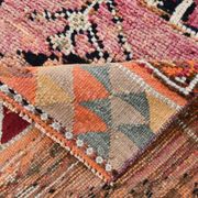 Soft Pink & Orange Rare Style Vintage Runner Rug, 91x359 Cm