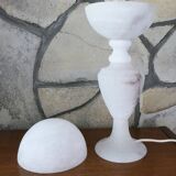 alabaster table lamp with alabaster globe Italy 1950-60