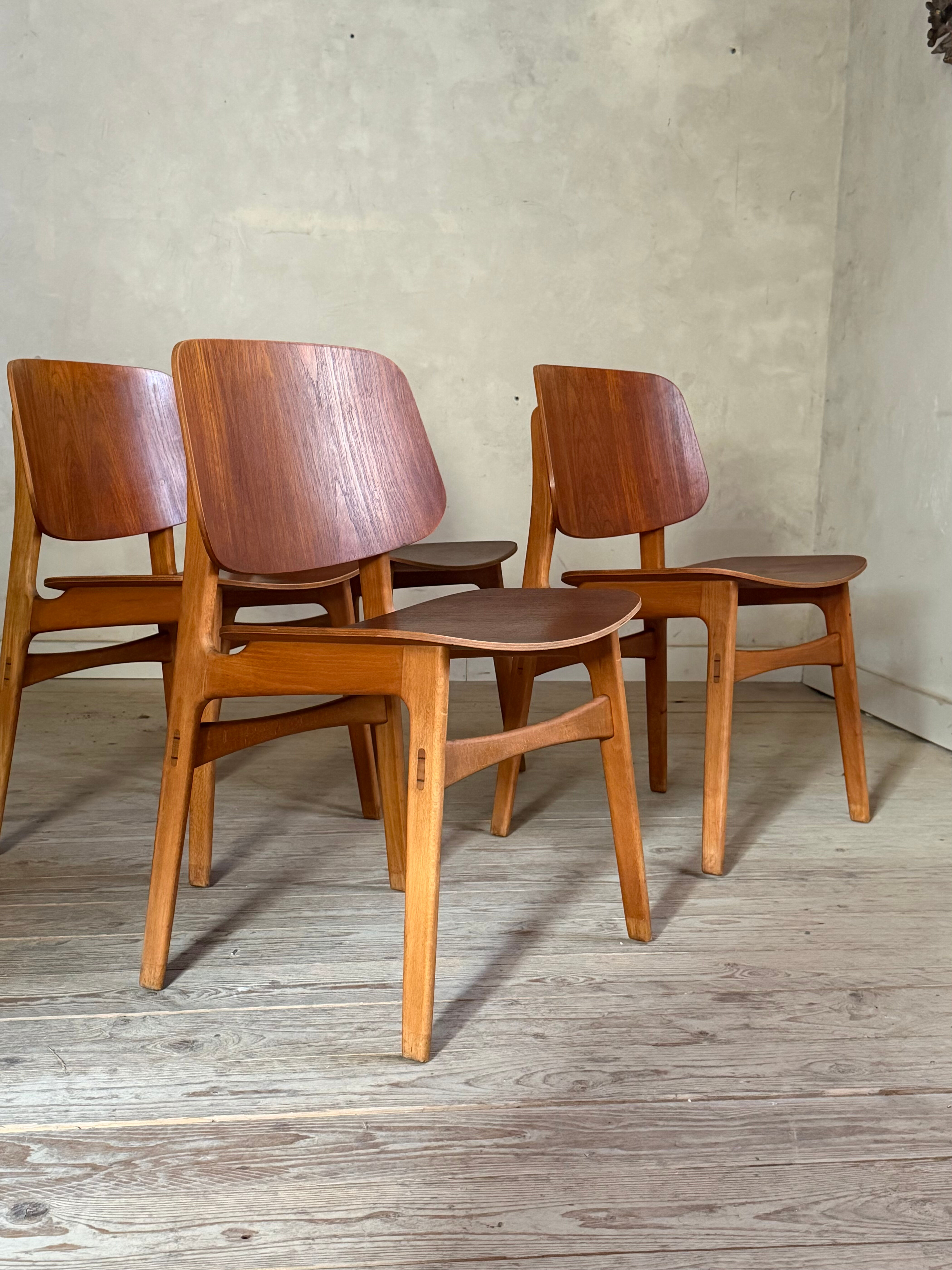 Danish vintage chairs by Borge Mogensen in teak.