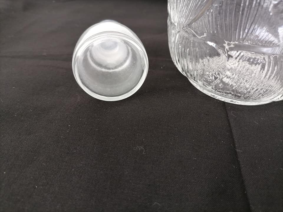 Vintage sweetener carafe in cut glass