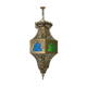 Moroccan brass suspension and coloured glass