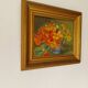 Huile sur panneau vintage signée Hourregue - bouquet de fleurs