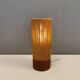 Beautiful cylindrical table lamp in wood and sisal, estimated 1960s-1970s