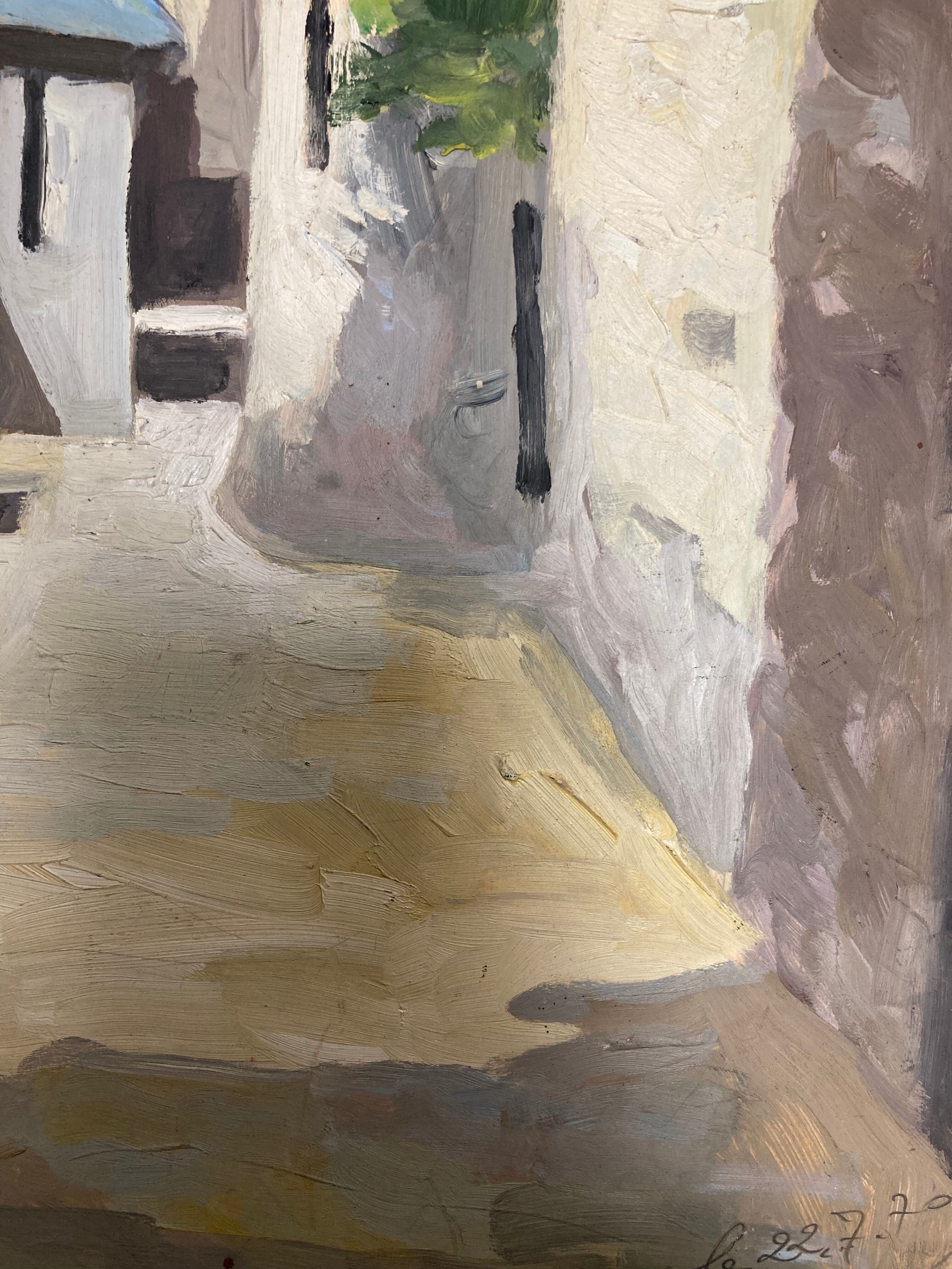 Oil on vintage panel