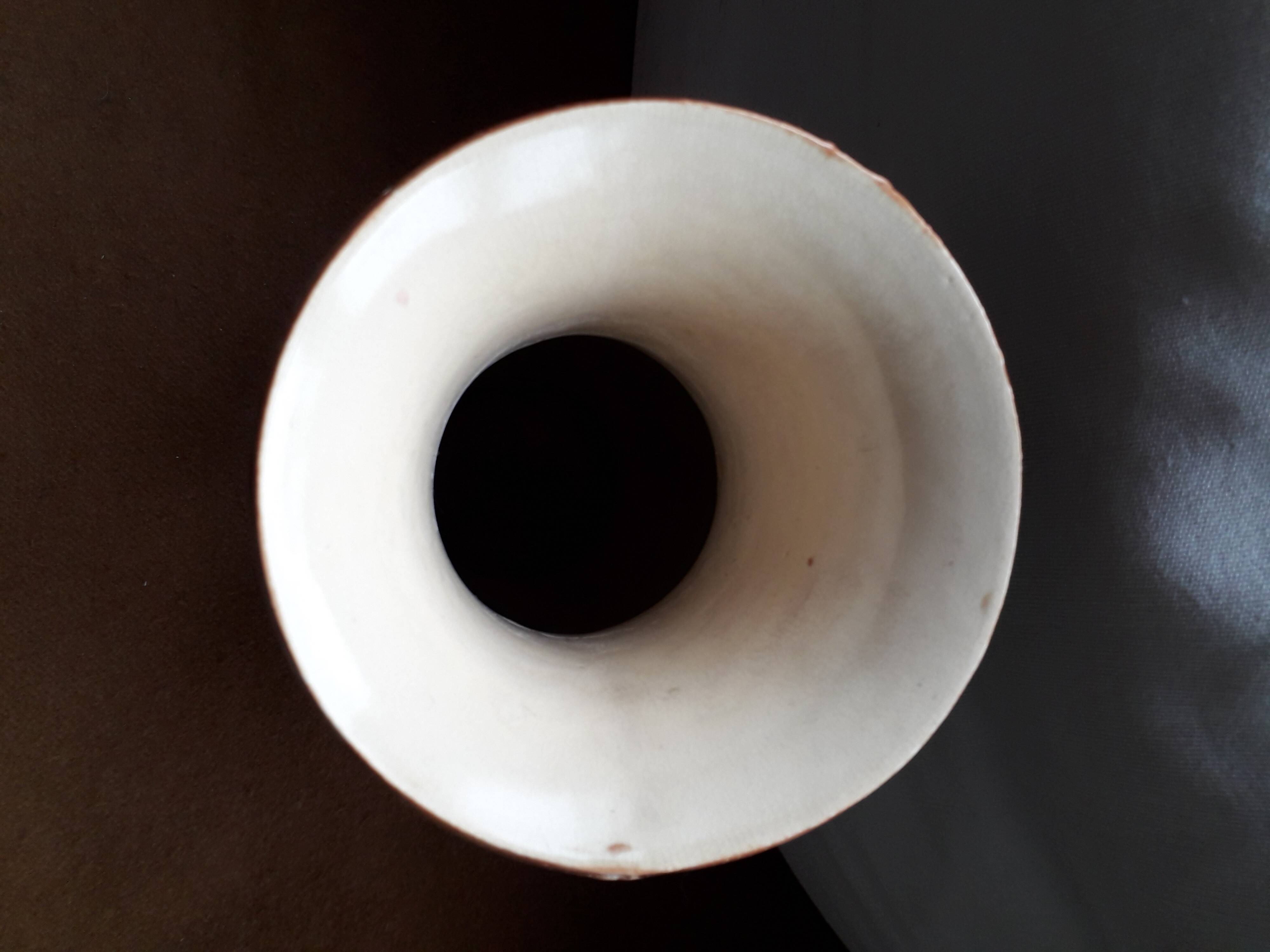 Large vintage ceramic vase with floral decoration