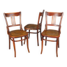Set of 3 TURPE bistro chairs, 1910 wooden seat