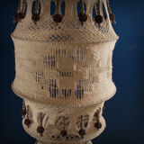 Crochet and wood chandelier