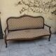 Moulded wooden bench with floral upholstery – Old-fashioned charm