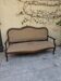 Moulded wooden bench with floral upholstery – Old-fashioned charm