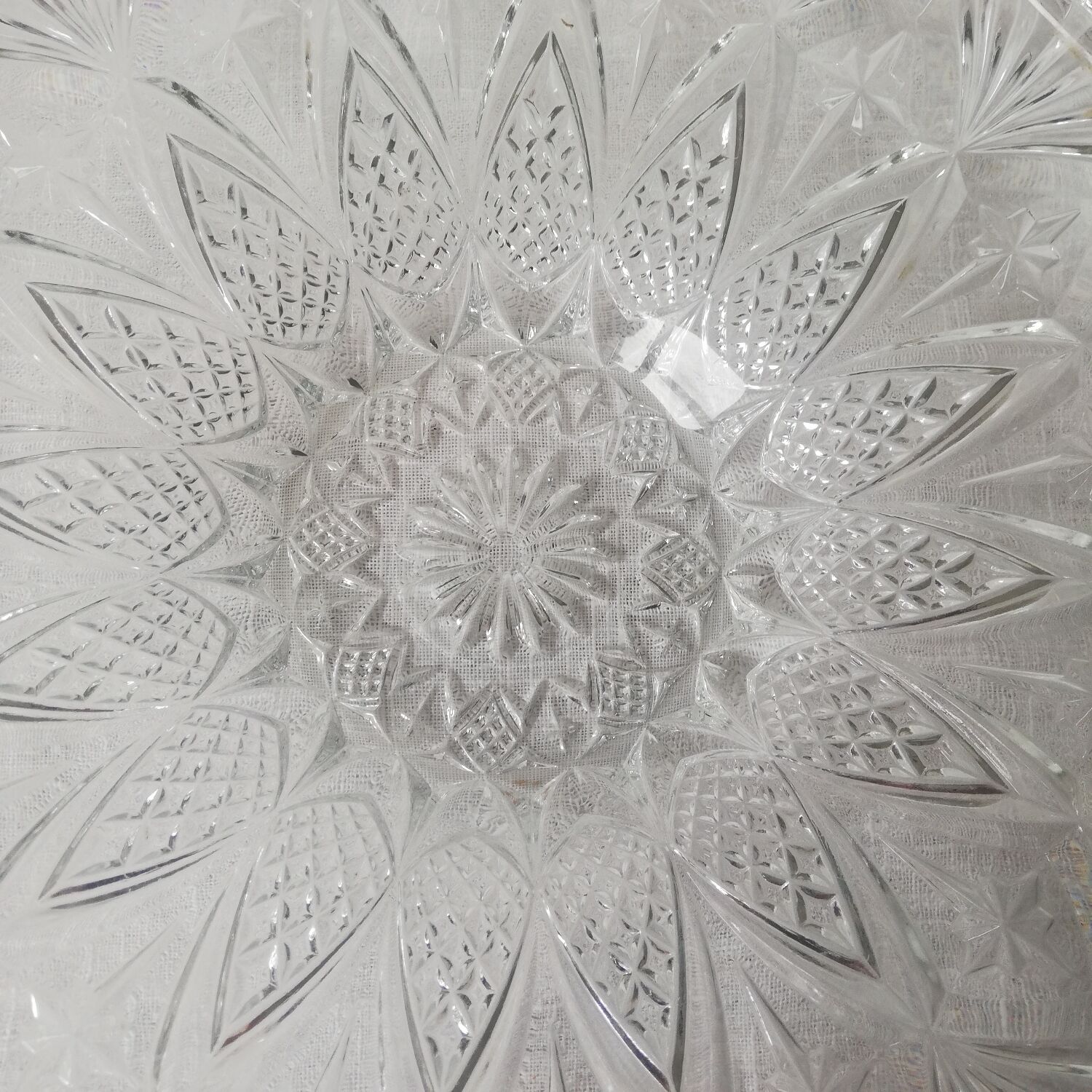Chiseled glass dish