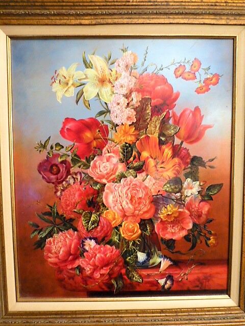 Floral painting by Gyula Siska, 20th century