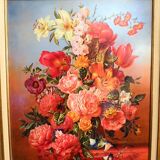 Floral painting by Gyula Siska, 20th century