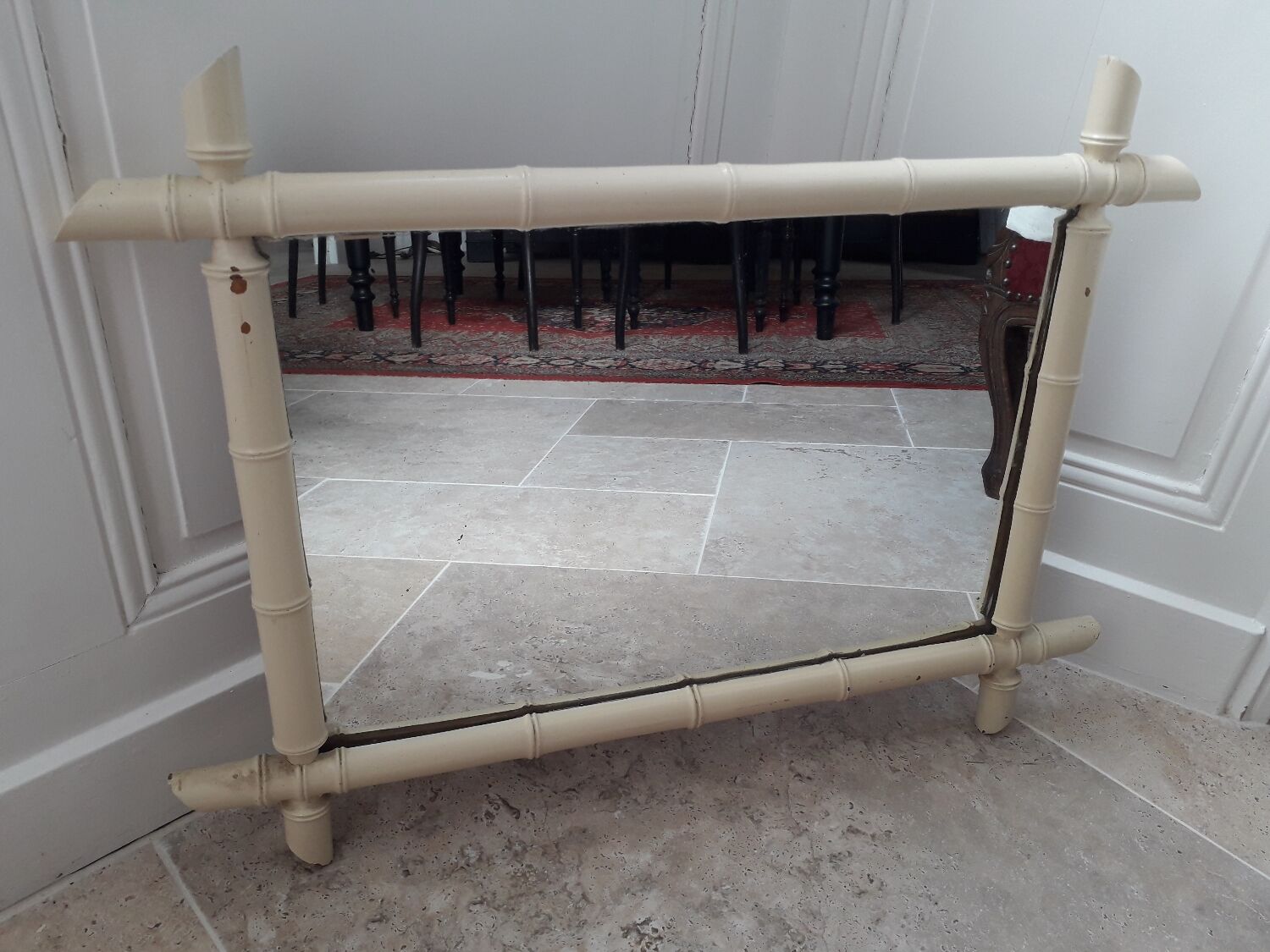 Vintage mirror wood imitation bamboo