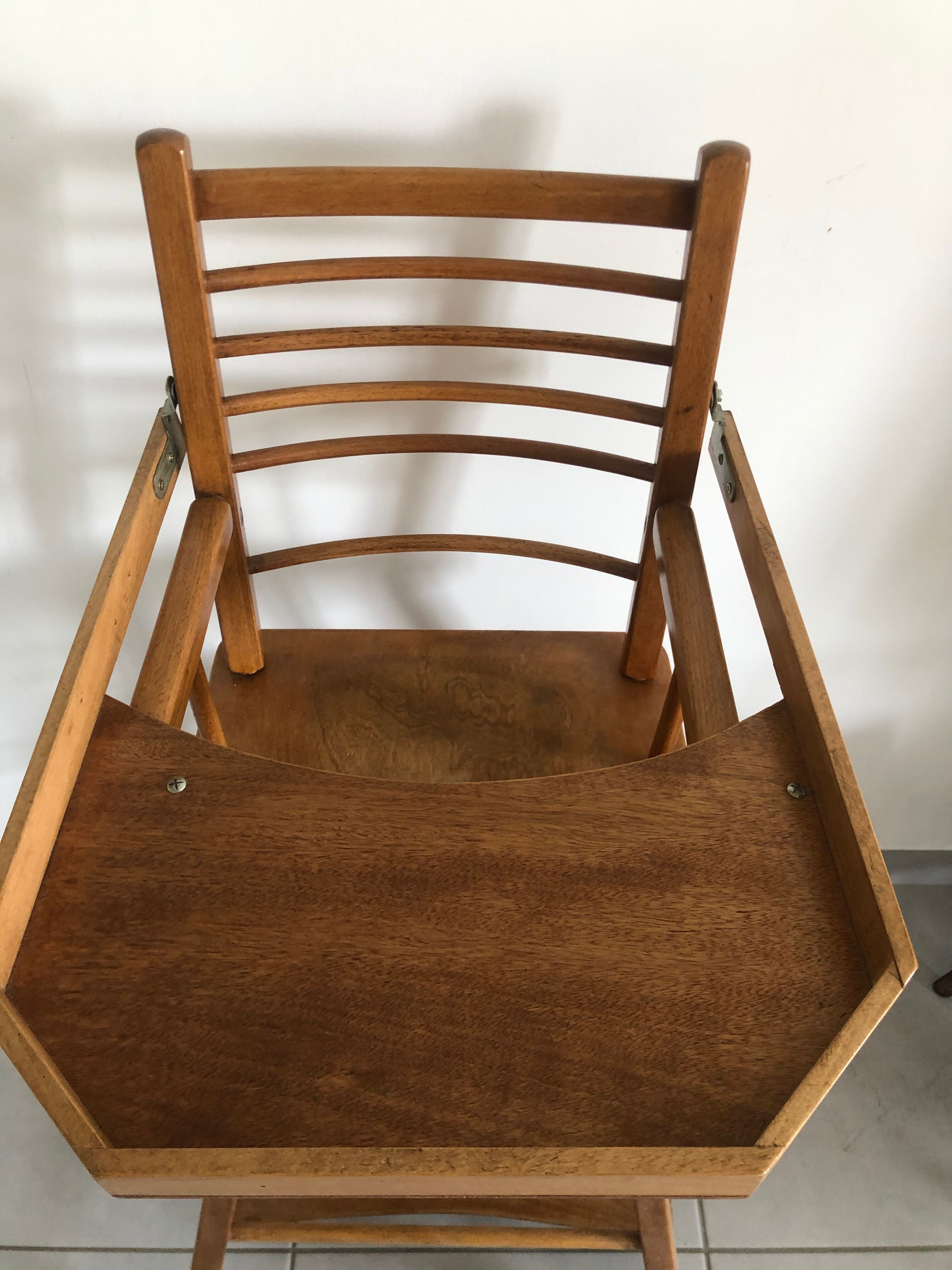 Vintage wooden high chair