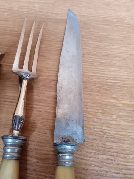 Vintage horn handle leg of lamb service
