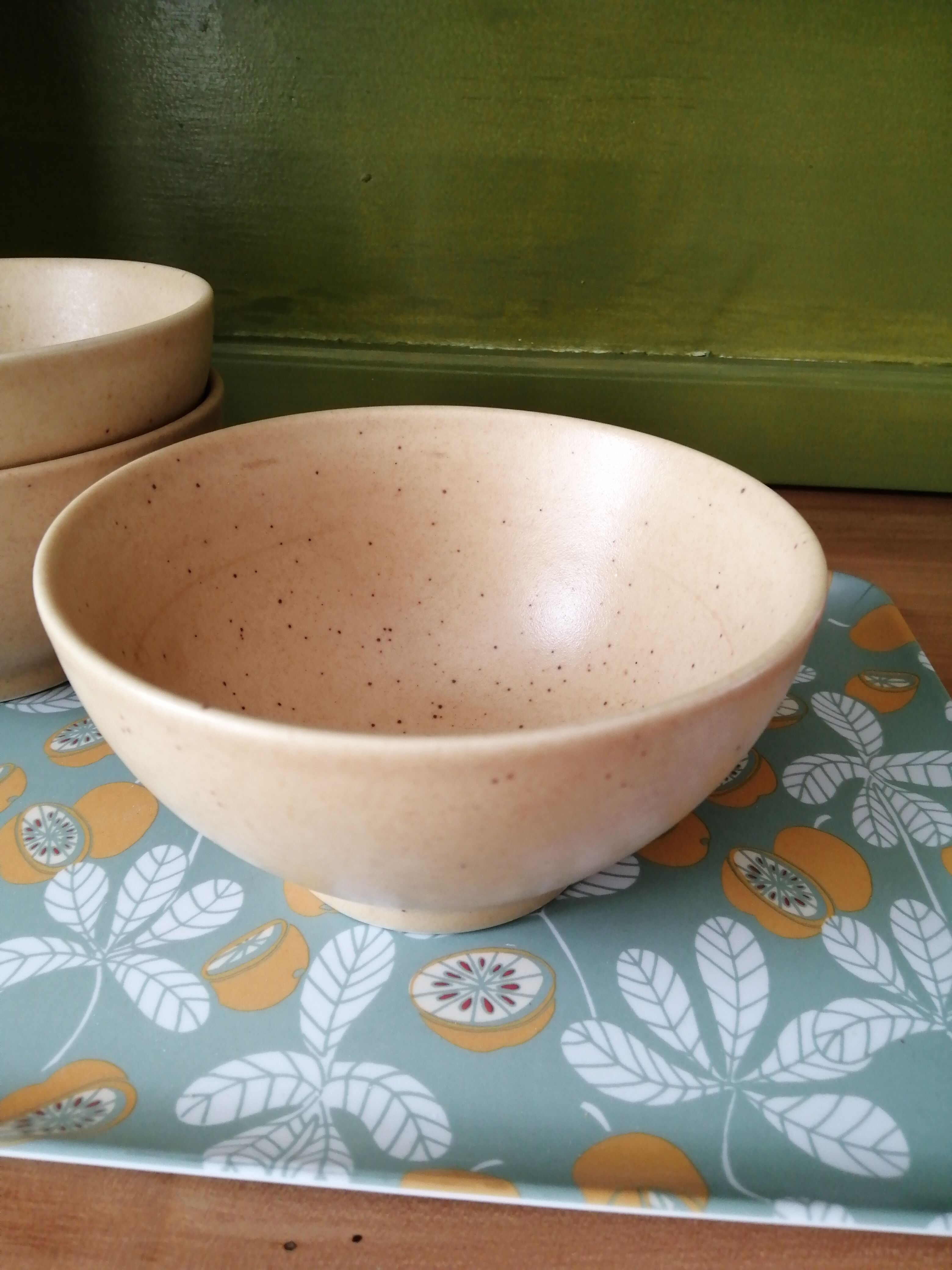 Trio of natural sandstone bowls