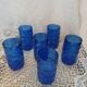 6 antique cobalt blue glasses