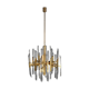 Italian brass chandelier with glass icicles from Sciolari, 1970