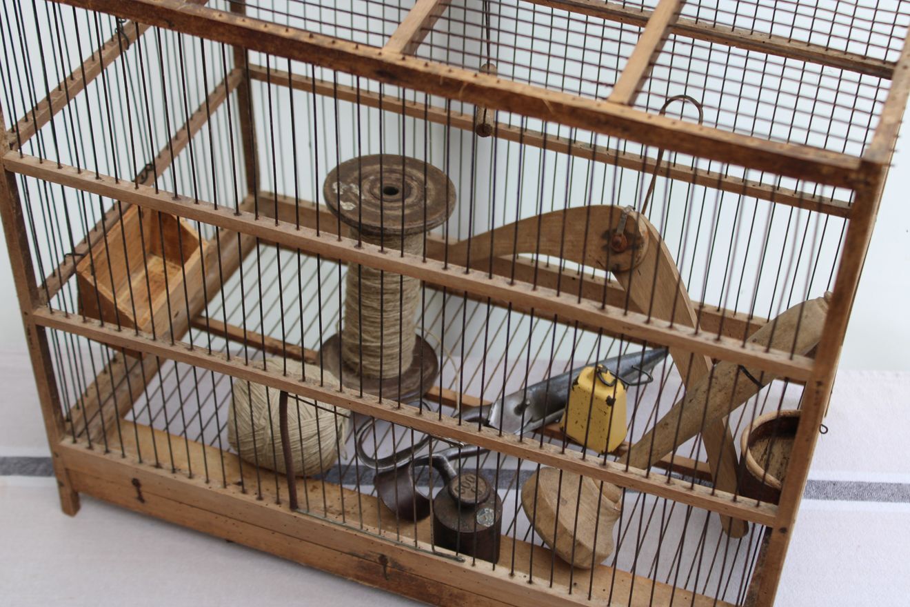 Old wooden bird cage