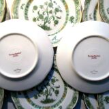 Fine porcelain cake serving 12 plates - 1 dish, signed Th. Haviland Limoges