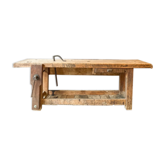 Old solid carpenter's workbench