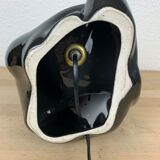 Black ceramic lamp and opal globe