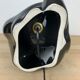Black ceramic lamp and opal globe