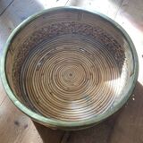 Brass rattan basket