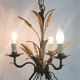 Masca's wheat ear chandelier in aged green and gold metal, 3 fires, year 70/80
