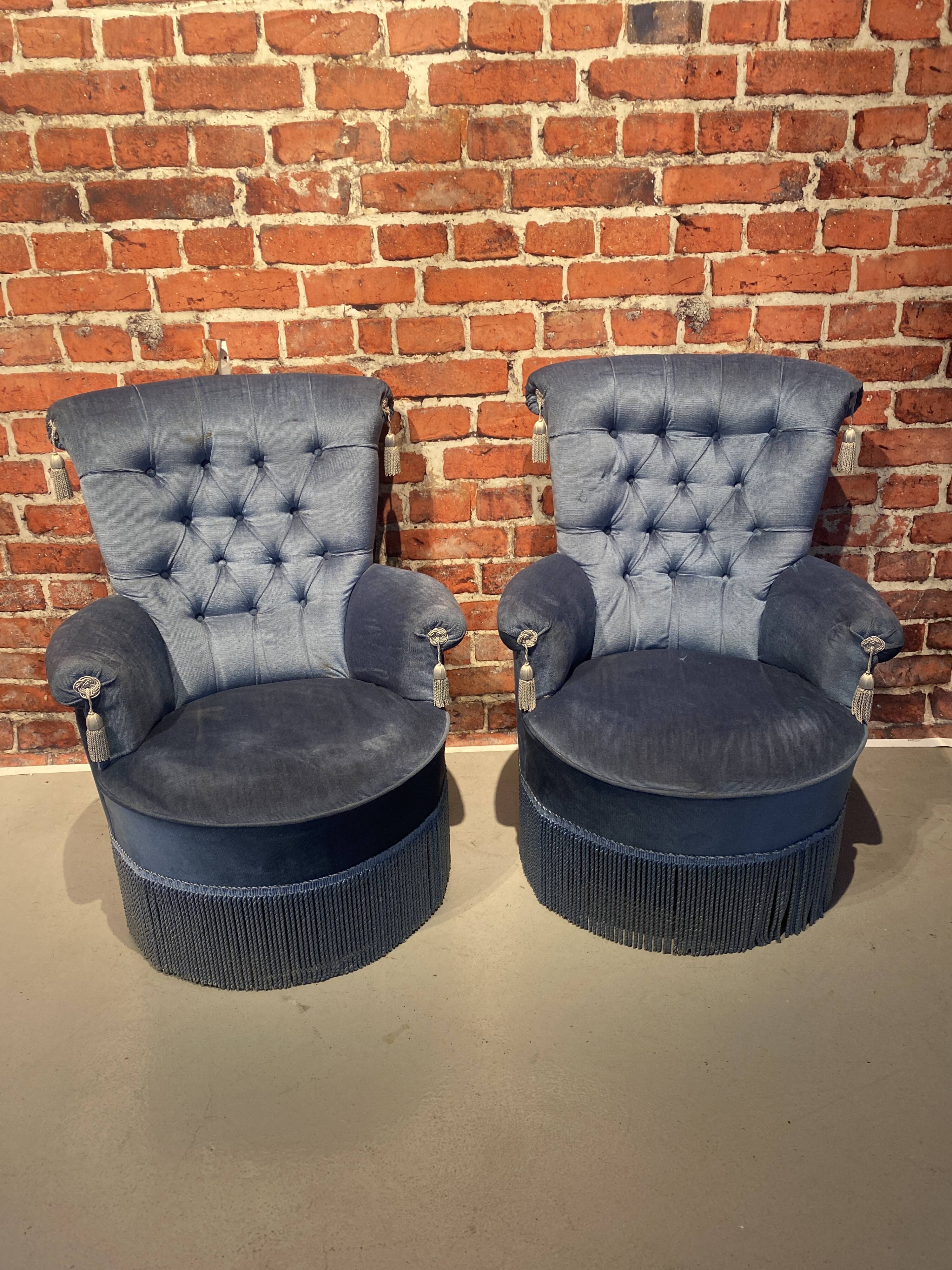 Pair of toad armchairs