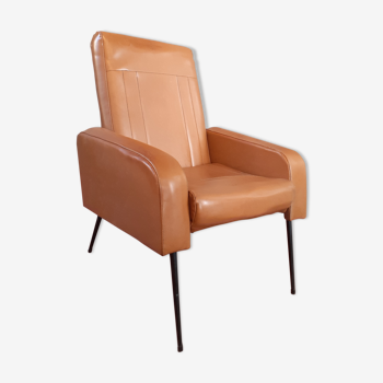 60s Chair in vintage brown skaï