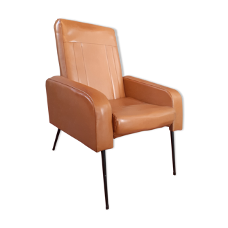 60s Chair in vintage brown skaï