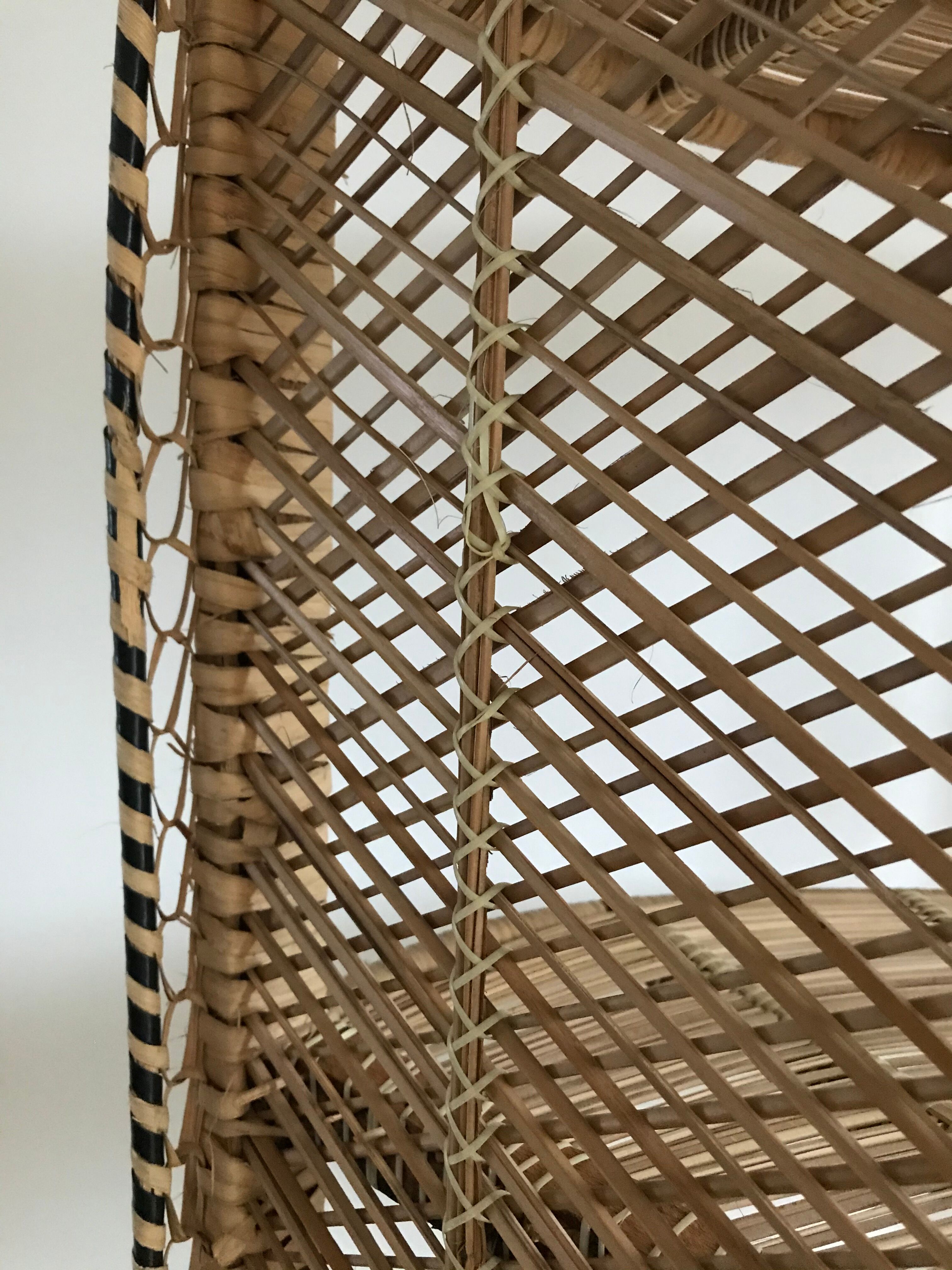 Large rattan corner shelf in Emmanuelle style