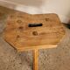 Small brutalist wooden stool