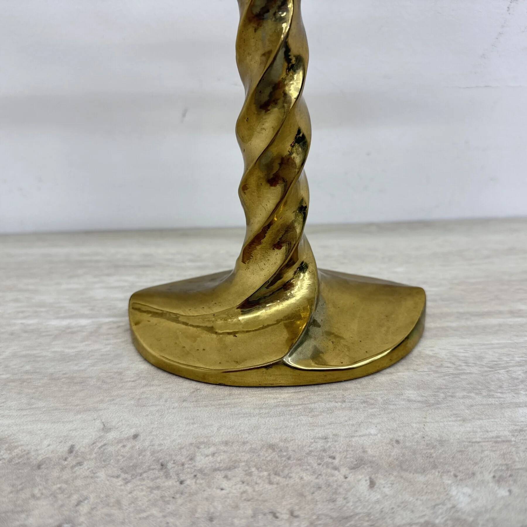 Mid-century large brutalist solid bronze candleholder, 1970s